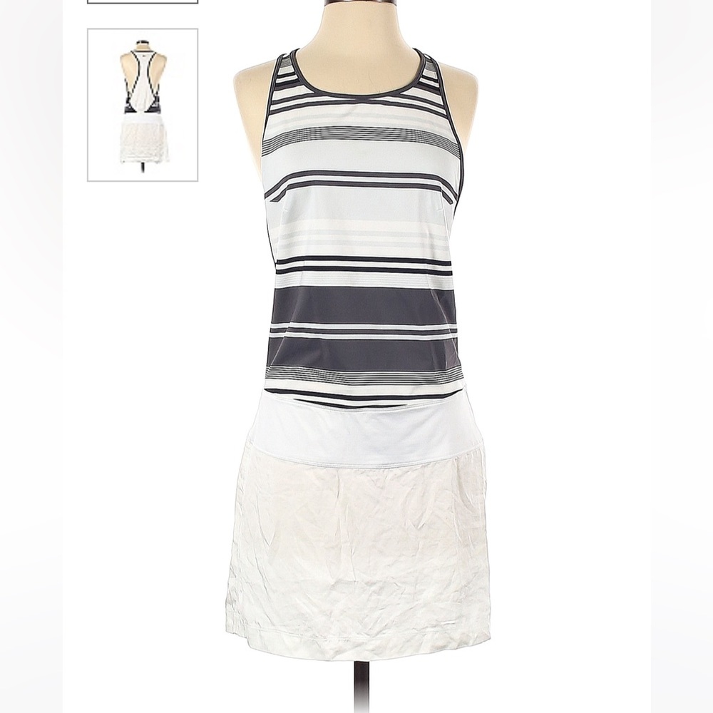 Lululemon dress white with grey stripes medium